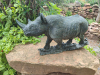 Hand Made Green Verdite Rhino Carving x 1 From Zimbabwe