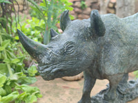 Hand Made Green Verdite Rhino Carving x 1 From Zimbabwe