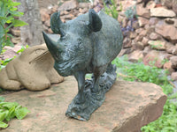 Hand Made Green Verdite Rhino Carving x 1 From Zimbabwe