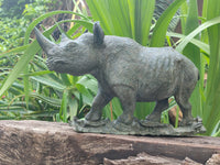 Hand Made Green Verdite Rhino Carving x 1 From Zimbabwe