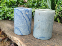 Polished Blue Marble Candle Holders x 2 From China