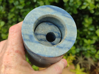 Polished Blue Marble Candle Holders x 2 From China