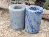 Polished Blue Marble Candle Holders x 2 From China