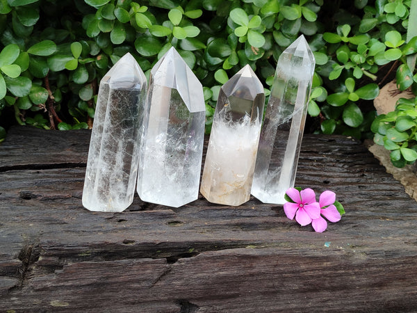 Polished Clear Quartz Crystals x 4 From Madagascar