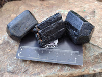 Natural Alluvial Schorl Black Tourmaline Crystals x 35 From Zimbabwe