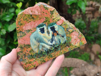 Hand Made Vervet Monkey Family Decoupage on Unakite Stone Slabs - sold per item - From Southern Africa