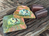 Hand Made Vervet Monkey Family Decoupage on Unakite Stone Slabs - sold per item - From Southern Africa