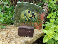 Hand Made Vervet Monkey Family Decoupage on Unakite Stone Slabs - sold per item - From Southern Africa