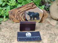 Hand Made Bear Decoupage on Picture Stone Jasper Stone Slabs - sold per item - From Namibia