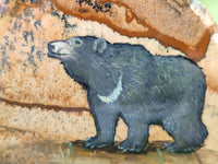 Hand Made Bear Decoupage on Picture Stone Jasper Stone Slabs - sold per item - From Namibia