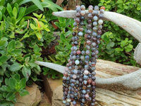 Polished Botswana Agate Ball Shaped Beaded Necklace - Sold Per Item- From Botswana