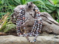 Polished Botswana Agate Ball Shaped Beaded Necklace - Sold Per Item- From Botswana