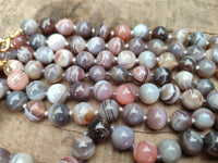 Polished Botswana Agate Ball Shaped Beaded Necklace - Sold Per Item- From Botswana