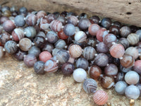 Polished Botswana Agate Ball Shaped Beaded Necklace - Sold Per Item- From Botswana