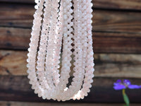 Polished Rose Quartz Multi Strand Bead Necklace with Cabochon Clasp - Sold Per Item - From Madagascar