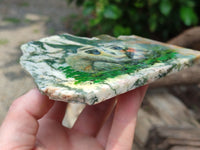 Hand Made Vervet Monkey Family Decoupage on Moss Agate Stone Slabs - sold per item - From South Africa