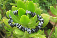 Polished Snowflake Obsidian Tumble Chip  Bead Bracelet - Sold per Item - From Mexico