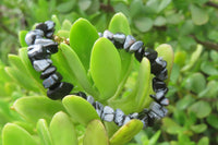 Polished Snowflake Obsidian Tumble Chip  Bead Bracelet - Sold per Item - From Mexico