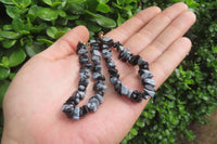 Polished Snowflake Obsidian Tumble Chip  Bead Bracelet - Sold per Item - From Mexico