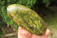 Polished Green Opal Standing Free Forms x 4 From Antsirabe, Madagascar