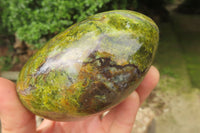 Polished Green Opal Standing Free Forms x 4 From Antsirabe, Madagascar