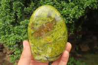 Polished Green Opal Standing Free Forms x 4 From Antsirabe, Madagascar