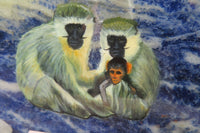 Hand Made Vervet Monkey Family Decoupage on Sodalite Stone Slabs - sold per item - From Namibia