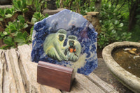 Hand Made Vervet Monkey Family Decoupage on Sodalite Stone Slabs - sold per item - From Namibia