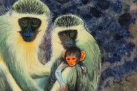 Hand Made Vervet Monkey Family Decoupage on Sodalite Stone Slabs - sold per item - From Namibia