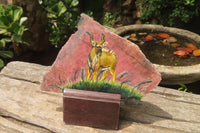 Hand Made Kudu Decoupage Stone Slabs x 4 From Southern Africa