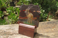 Hand Made Kudu Decoupage Stone Slabs x 4 From Southern Africa