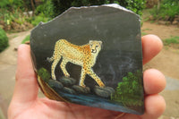 Hand Made Cheetah Decoupage Stone Slabs x 7 From Southern Africa