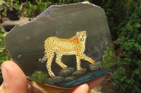 Hand Made Cheetah Decoupage Stone Slabs x 7 From Southern Africa