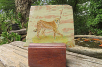 Hand Made Cheetah Decoupage Stone Slabs x 7 From Southern Africa