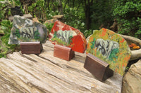 Hand Made Elephant Decoupage Stone Slabs x 6 From Southern Africa