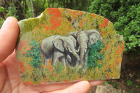 Hand Made Elephant Decoupage Stone Slabs x 6 From Southern Africa