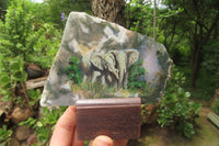 Hand Made Elephant Decoupage Stone Slabs x 6 From Southern Africa