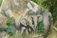 Hand Made Elephant Decoupage Stone Slabs x 6 From Southern Africa