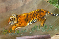 Hand Made Tiger Decoupage on Polychrome Jasper Stone Slabs - sold per item - From Madagascar