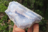 Natural Blue Lace Agate Geode Specimens x 4 From Malawi