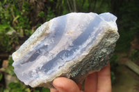 Natural Blue Lace Agate Geode Specimens x 4 From Malawi