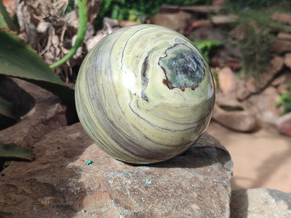 Polished Butter Jade Sphere x 1 From Bronkhorstspruit, South Africa