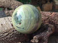 Polished Butter Jade Sphere x 1 From Bronkhorstspruit, South Africa