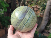 Polished Butter Jade Sphere x 1 From Bronkhorstspruit, South Africa