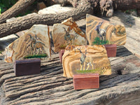 Hand Made Kudu Buck Decoupage on Picture Stone Stone Slabs - sold per item - From Namibia