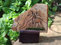 Hand Made Kudu Buck Decoupage on Picture Stone Stone Slabs - sold per item - From Namibia