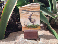 Hand Made Kudu Buck Decoupage on Picture Stone Stone Slabs - sold per item - From Namibia