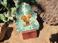 Hand Made Elephant Decoupage on Moss Agate Stone Slabs - Sold Per Item - From Mpumalanga, South Africa