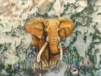 Hand Made Elephant Decoupage on Moss Agate Stone Slabs - Sold Per Item - From Mpumalanga, South Africa