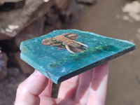 Hand Made Elephant Decoupage on Moss Agate Stone Slabs - Sold Per Item - From Mpumalanga, South Africa